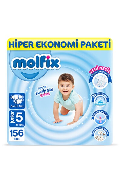 Bebek Bezi 5 Beden Junior Hiper Ekonomi Paketi 156 Adet