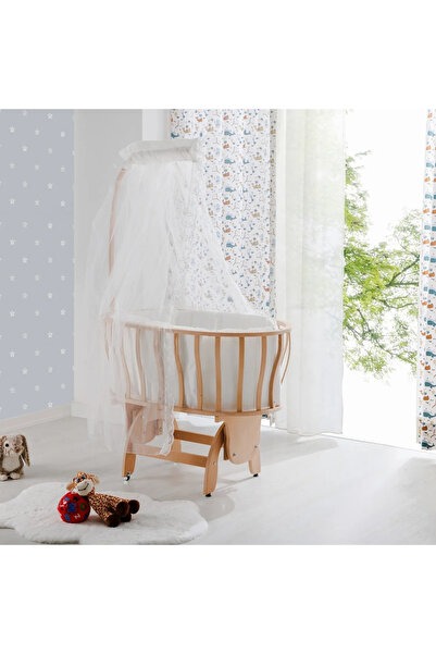 Naturel Sepet Sallanır Beşik-uyku Setli Krem